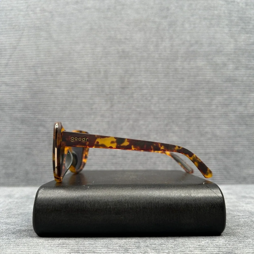Goodr Fast As Shell Sunglasses Tortoise Cat Eye Blue Mirrored Polarized Lenses